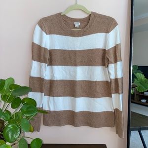 J Crew Striped Wool Crewneck Sweater